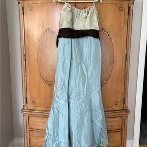 Jim Hjelm Occasions Dress - Beige, Blue and Brown